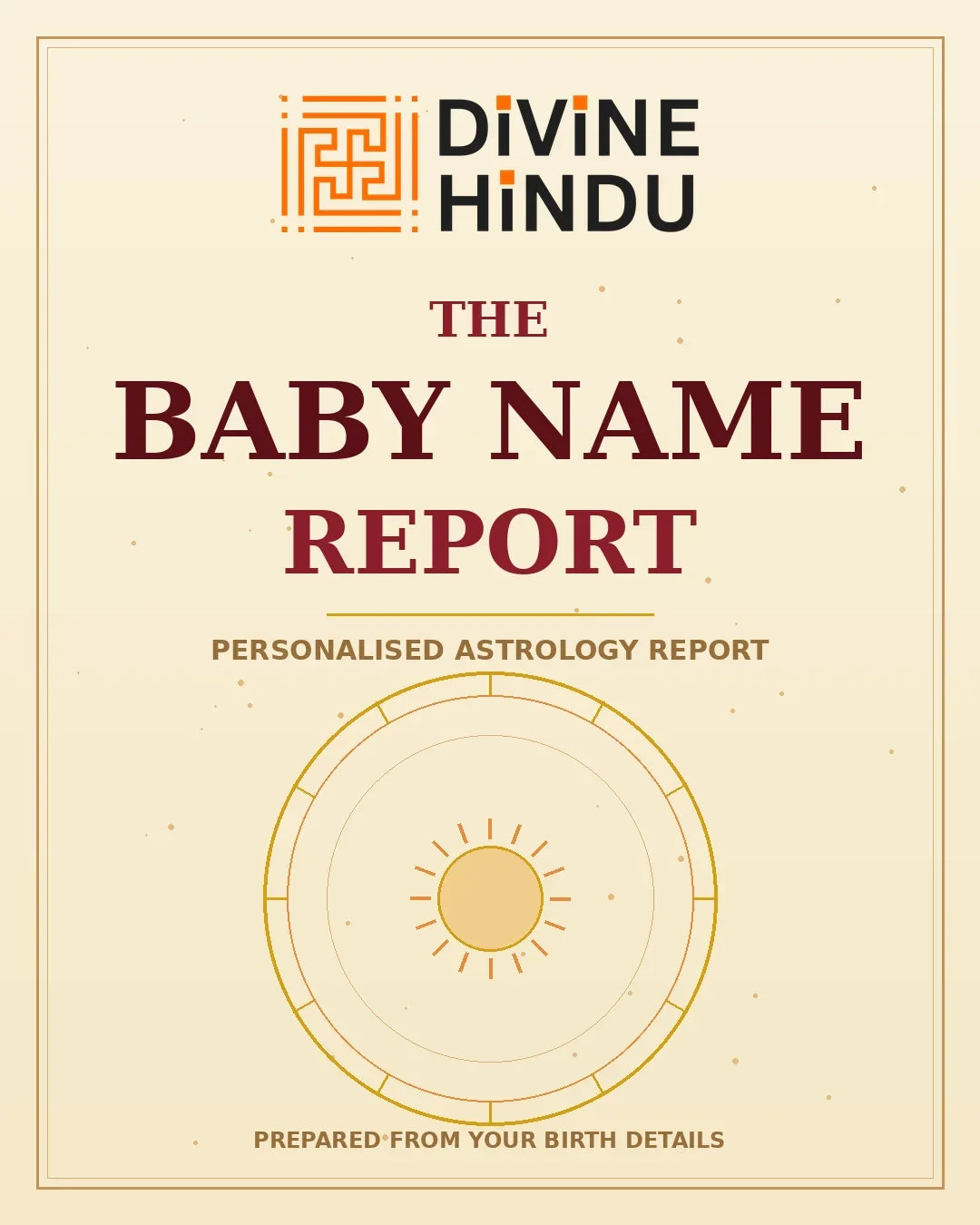 Baby Name Report — Divine Hindu report cover