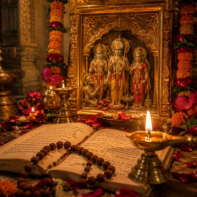 Pandit reciting the Ram Raksha Stotra path online at Ayodhya