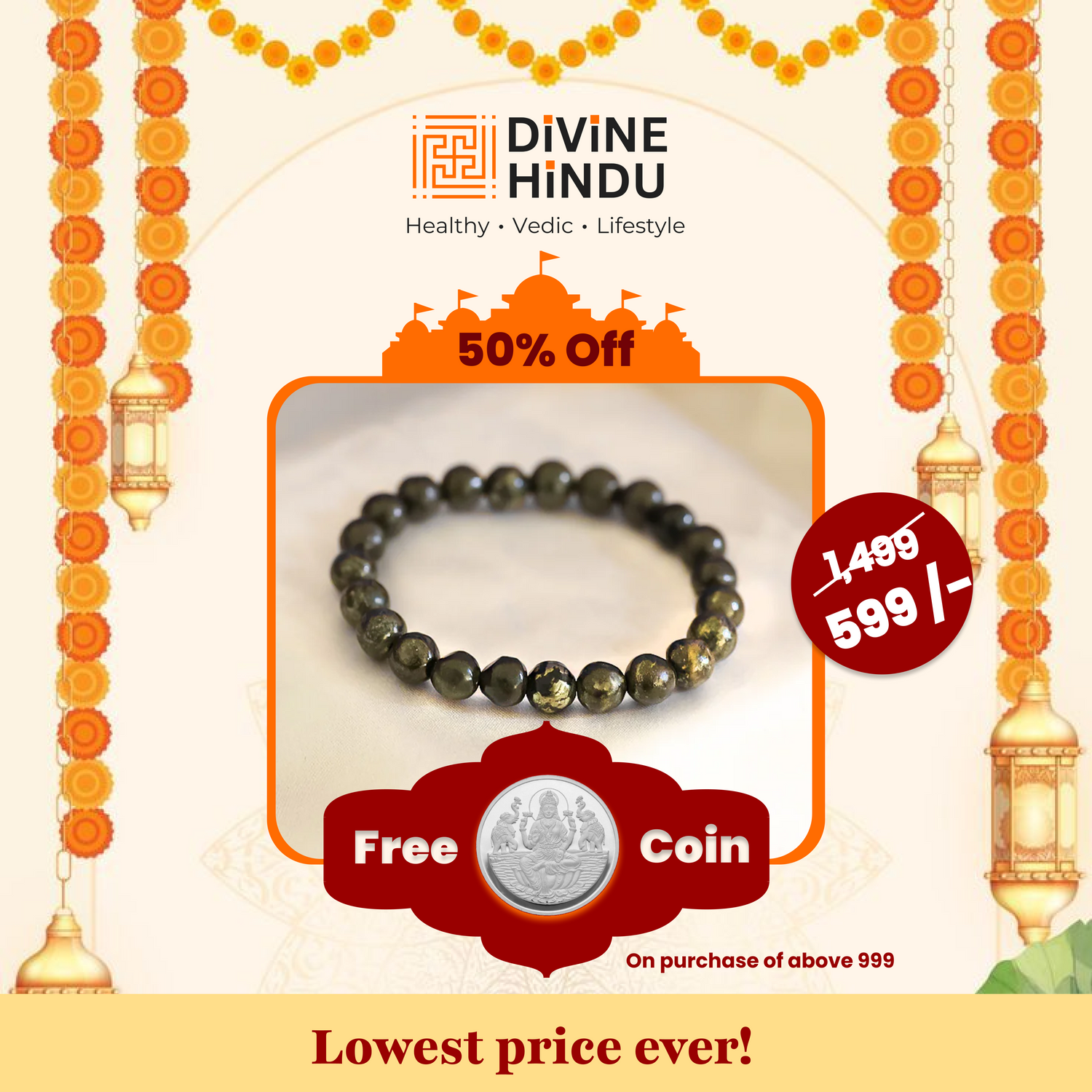Raw Pyrite Bracelet | For Wealth, Confidence & Protection