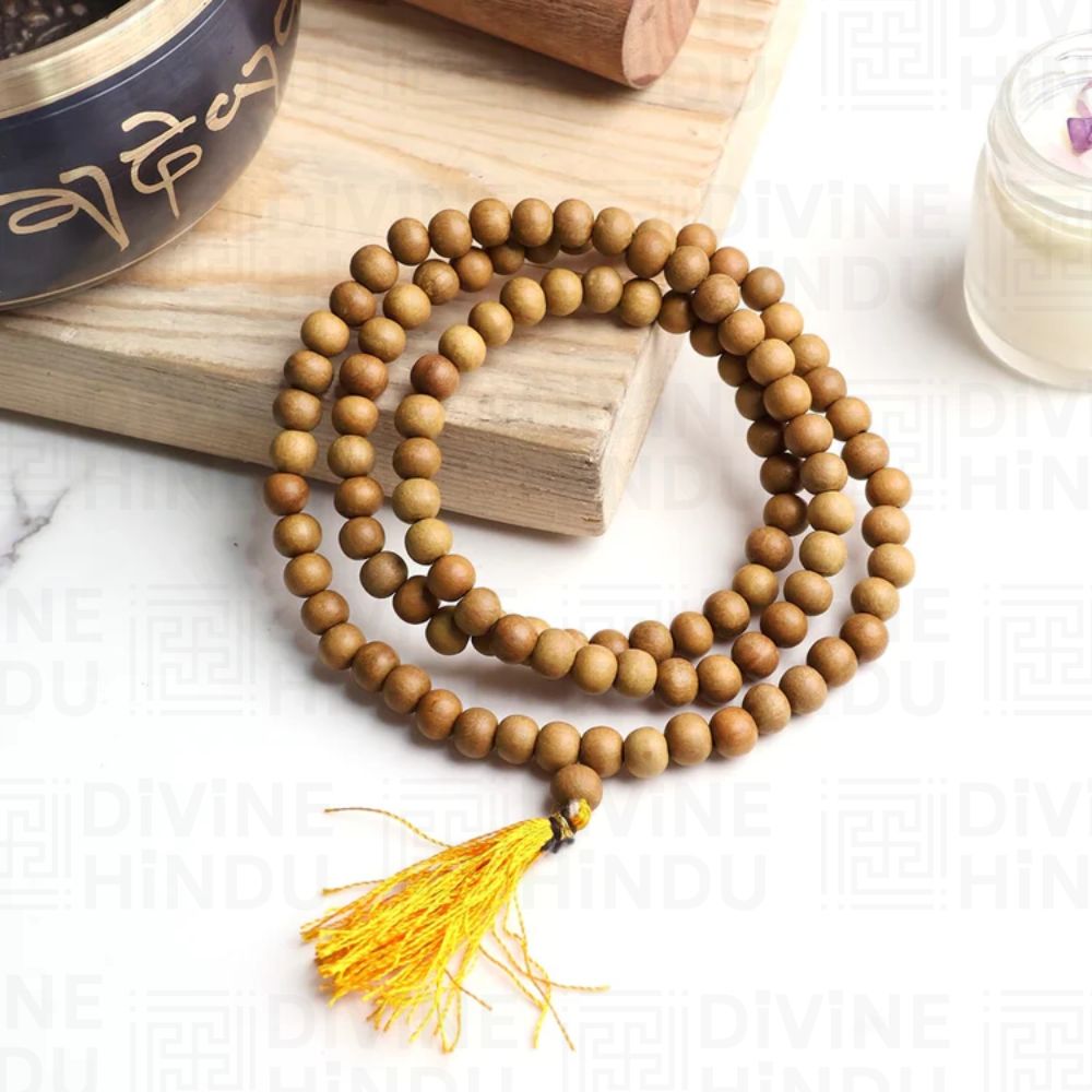 108 Beads Chandan Mala & Bracelet – Pure Sandalwood Combo