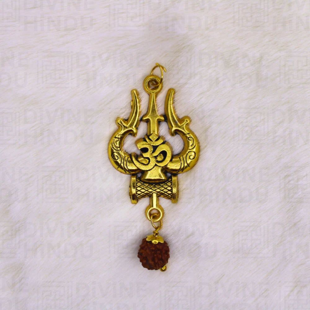 OM Shiva Trishool Rudraksha Necklace 54 Beads