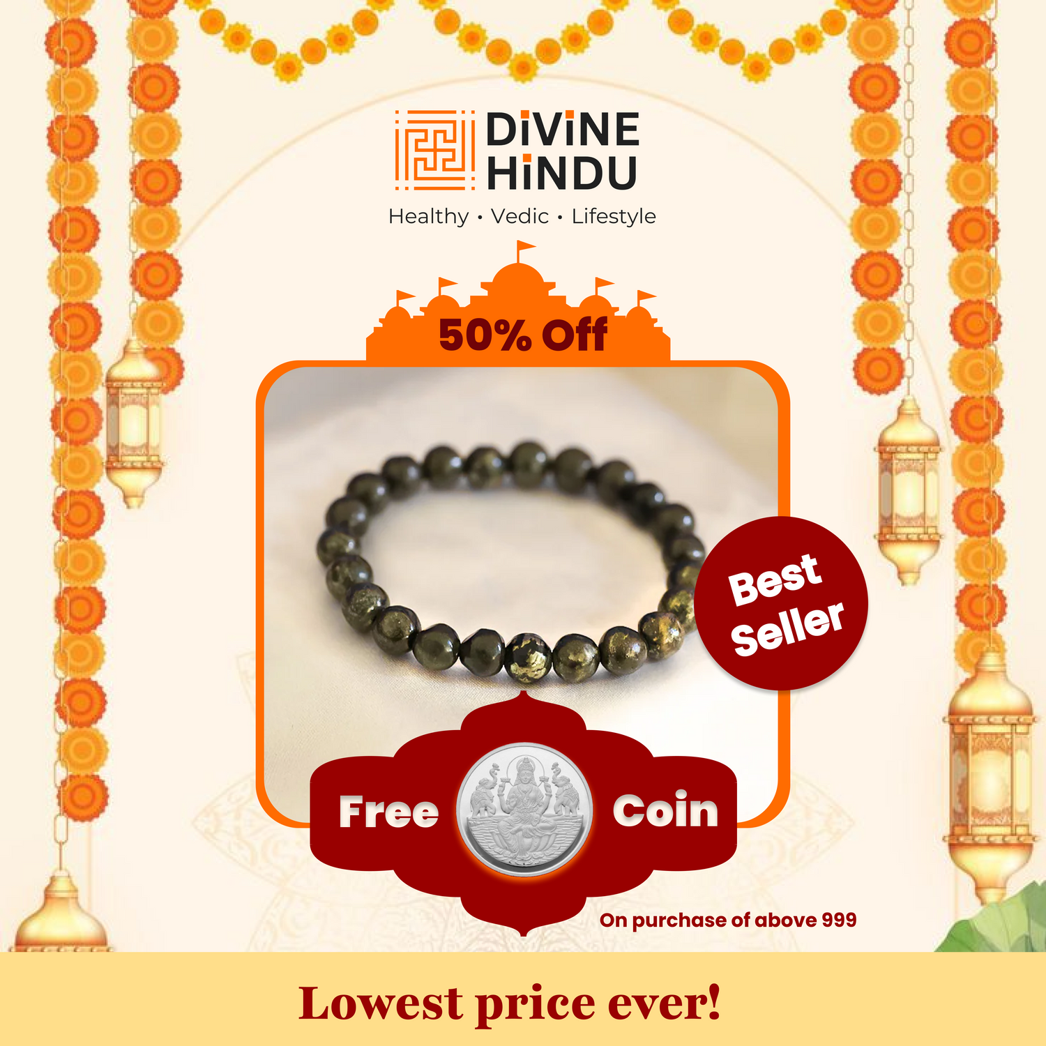 Raw Pyrite Bracelet | For Wealth, Confidence & Protection