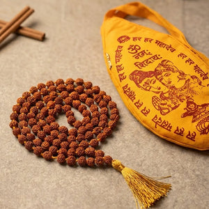 Sadhana Combo: 108 Rudraksha Mala & Premium Jaap Bag