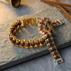 Chandra-Rudra Shanti Set: Silver-Plated Premium Rudraksha & Sacred Chain Combo