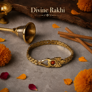 Om Damroo Gold Plated Rudraksha Bracelet