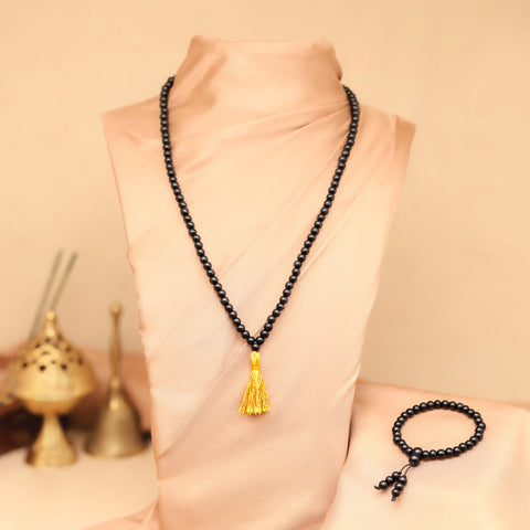 Original Karungali Malai 108-Beads & Karungali Malai Bracelet Combo