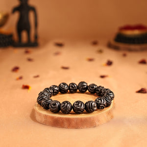 Karungali Malai Bracelet with design Engraved with Govt. Certification