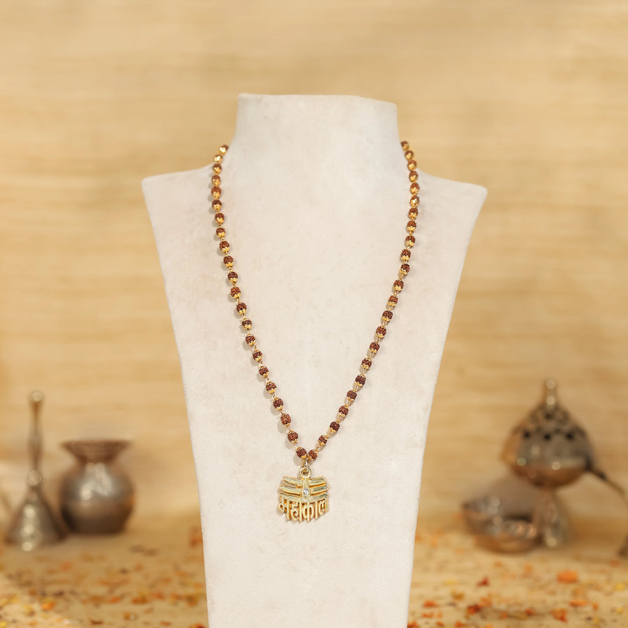 Gold Plated Rudraksha Mahakaal Necklace