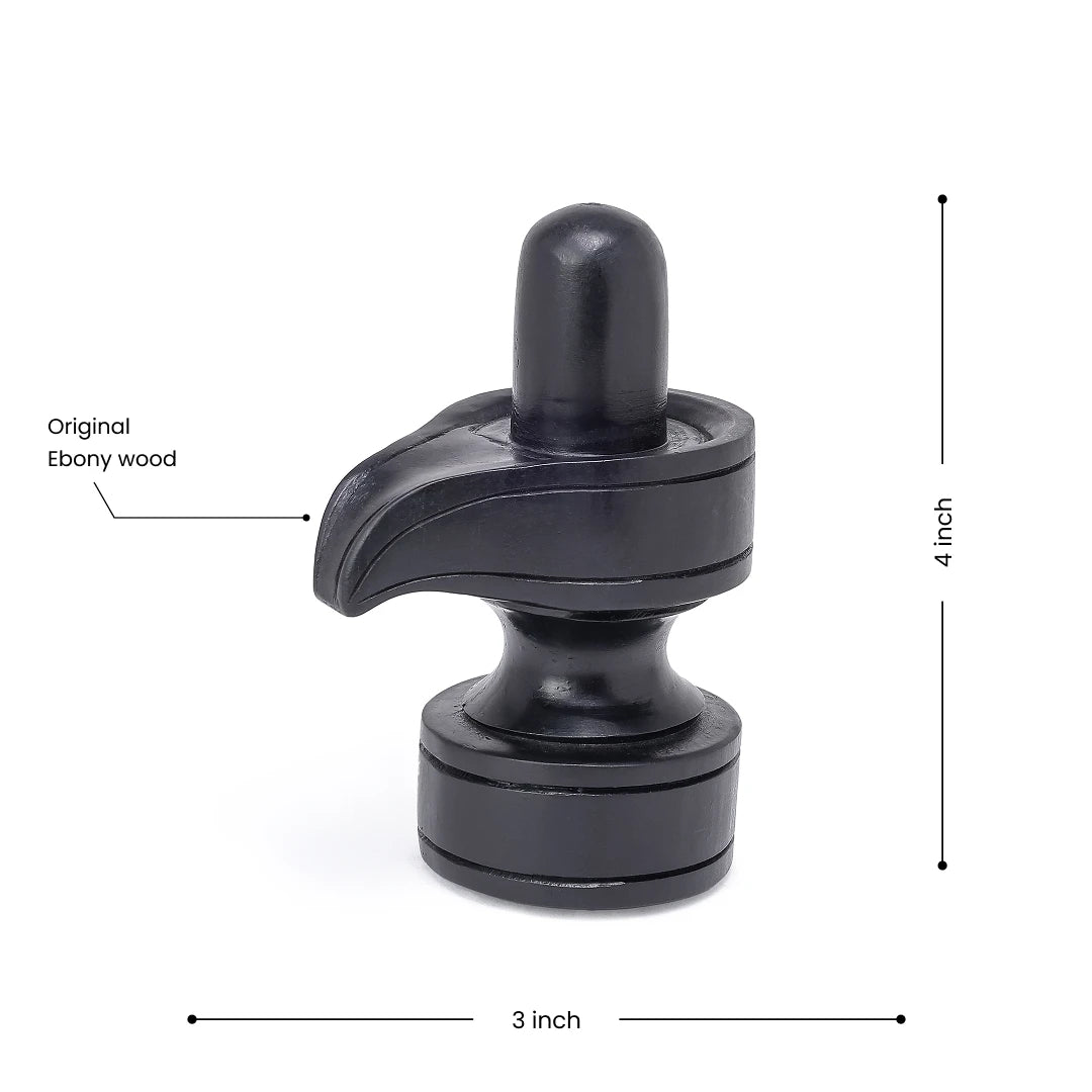 Divine Hindu 4 Inches tall Shivling made from Ebony Wood.
