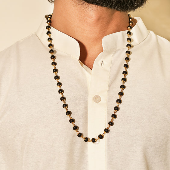 Divine Karungali Malai with Gold Capped Beads | Govt Lab Certified