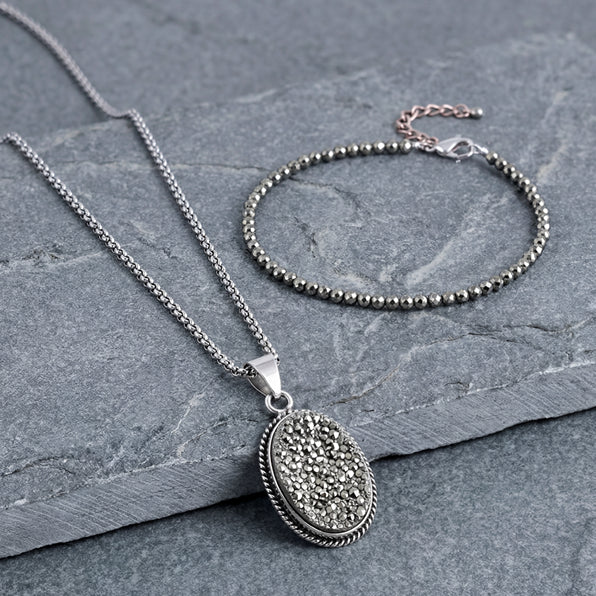 Total Wealth Alignment Combo: Pyrite Anklet & Raw Pyrite Pendant