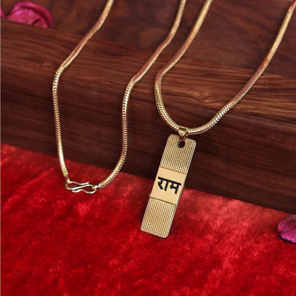 Gold Plated Ram Pendant With Chain