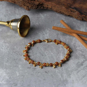 Gold Plated Rudraksha Bracelet For Women
