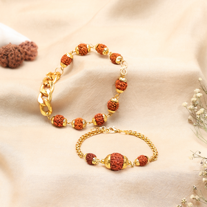 Gold Plated Rudraksha Chain Bracelet & Rudraksha Beads chain Bracelet