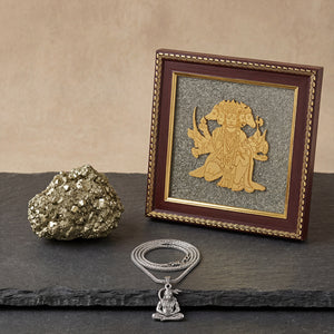 Panchamukhi Hanuman Pyrite Frame for Strength and Protection Combo