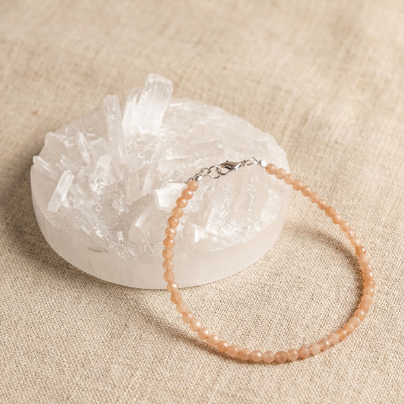 Rose Quartz Anklet and Free Selenite Plate for Love and Emotional Healing Combo
