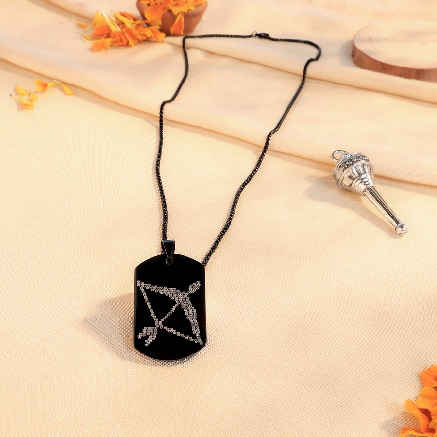 Oxidized Black Lord Rama Bow Pendant