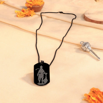 Oxidized Black Hanuman Chalisa Pendant