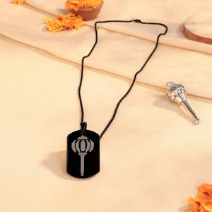 Oxidized Black Hanuman Gadha Pendant
