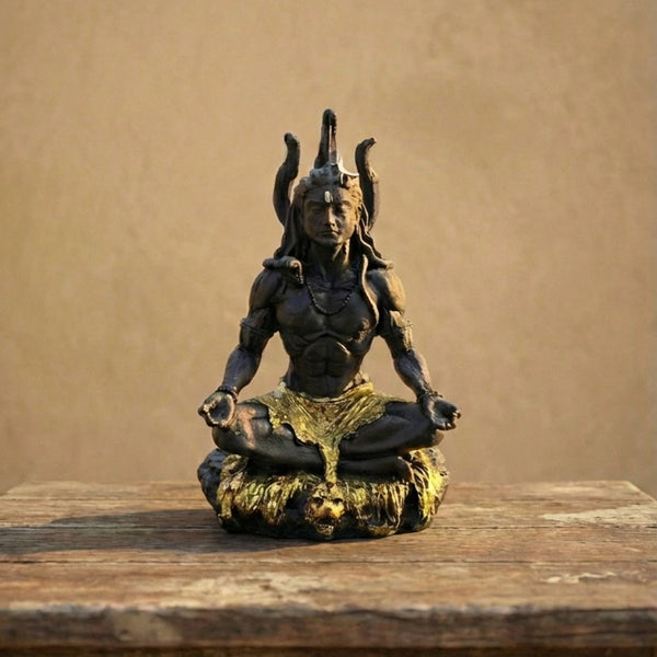 Black & Gold Shiva Idol – For Car, Office & Home