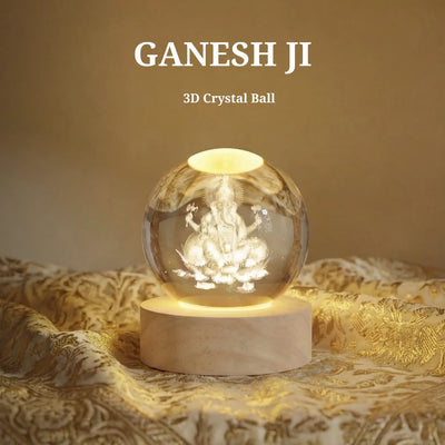 Ganesh Ji 3D Crystal Ball