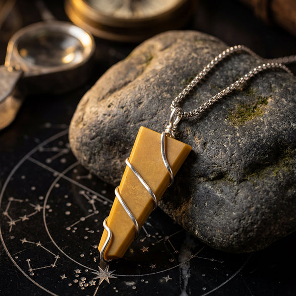 Yellow Aventurine Stone Locket with Chain
