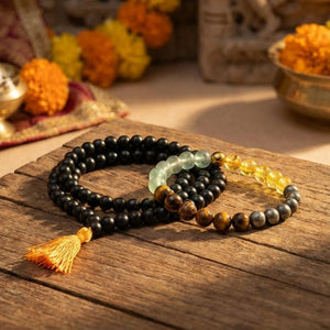 Original Karungali Malai 108-Beads Ebony Wood with Govt. Certified and Money Magnet Bracelet Combo – Wealth & Protection