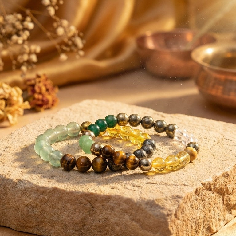 Dhan Yog & Money Magnet Bracelet Combo – Wealth & Prosperity