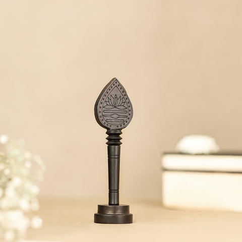 Divine Hindu Karungali Vel with Base/ Karungali Murugan Astra | Ebony wood