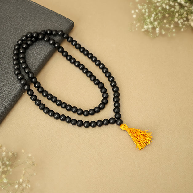 Original Karungali Malai with Silver cap 54-Beads & Karungali Malai Bracelet Combo with Govt. Certification