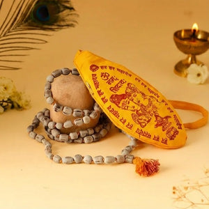 Bhakti Jaap Combo: Certified 108 Beads Tulsi Mala & Sacred Jaap Bag