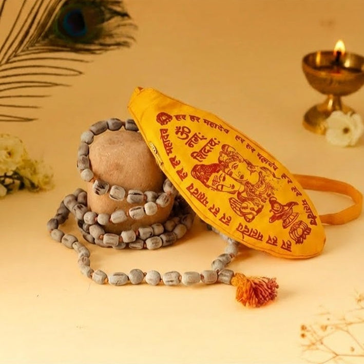 Bhakti Jaap Combo: Certified 108 Beads Tulsi Mala & Sacred Jaap Bag