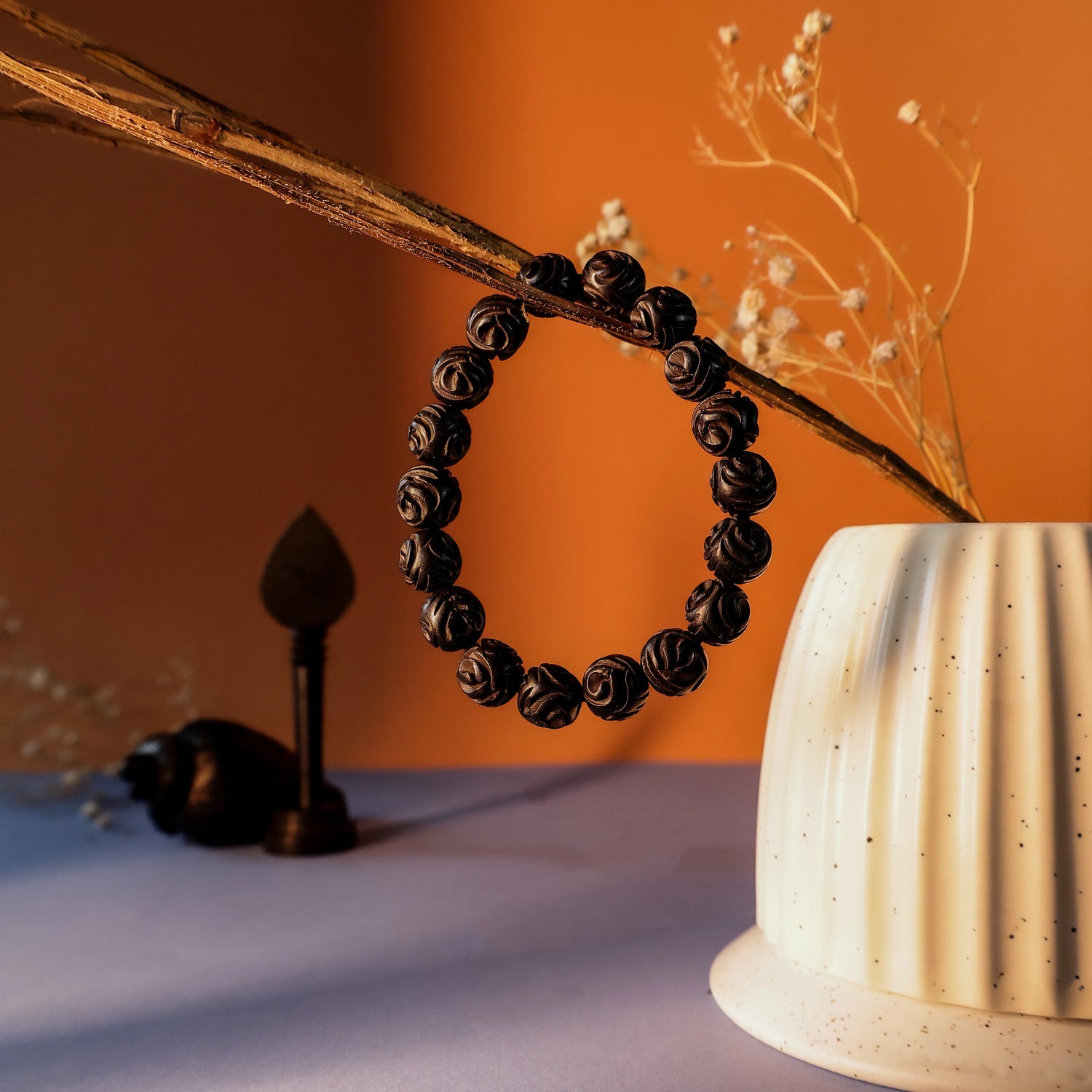 Karungali Malai Bracelet with design Engraved with Govt. Certification