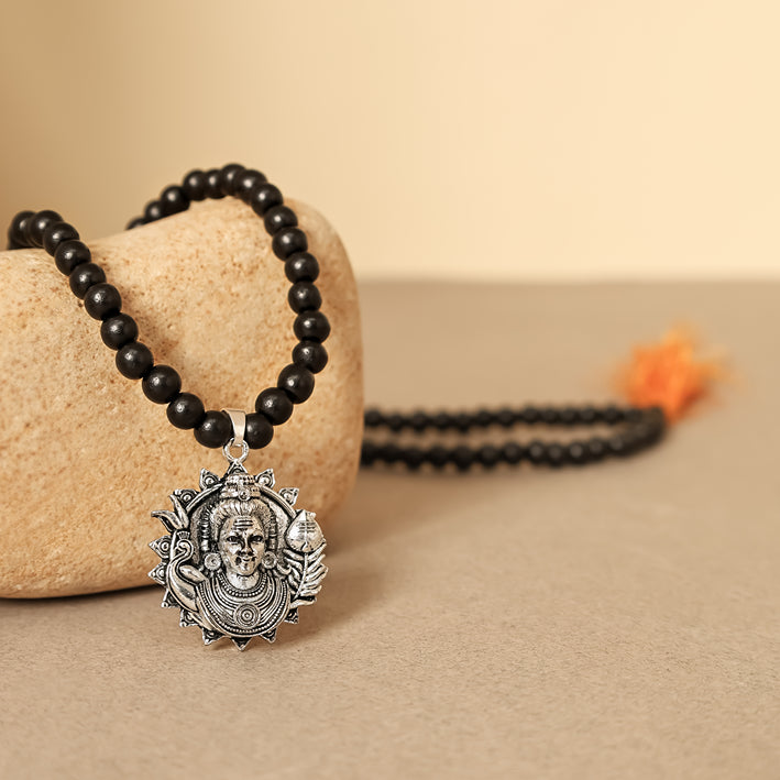 Karungali Malai with Murugan Face Pendant
