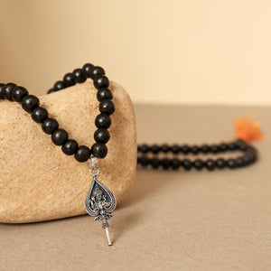 Karungali Malai with Murgan Shastra Pendant 8mm
