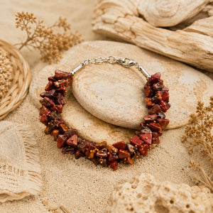 Natural Red Jasper Chips Bracelet