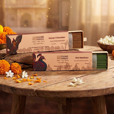 Natural Kesar Chandan & Shri Madhav / Incense Sticks (Pack of 60)
