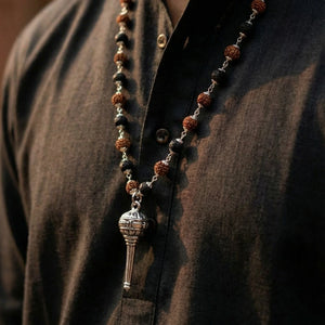 Rudraksha Karungali with hanuman gadha