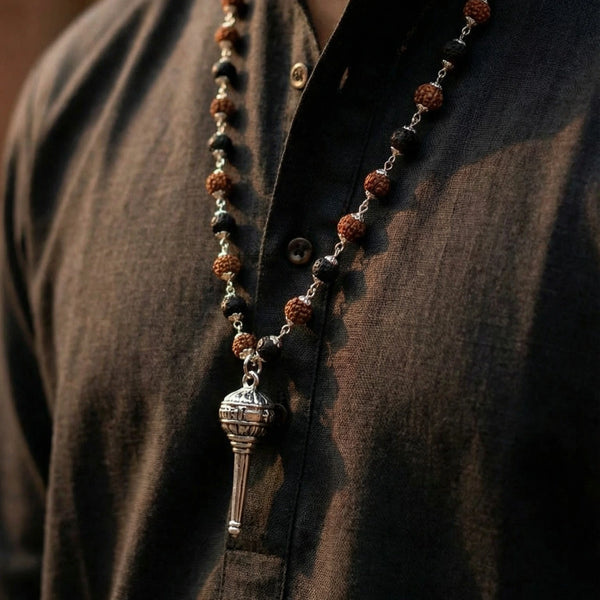 Rudraksha Karungali with hanuman gadha