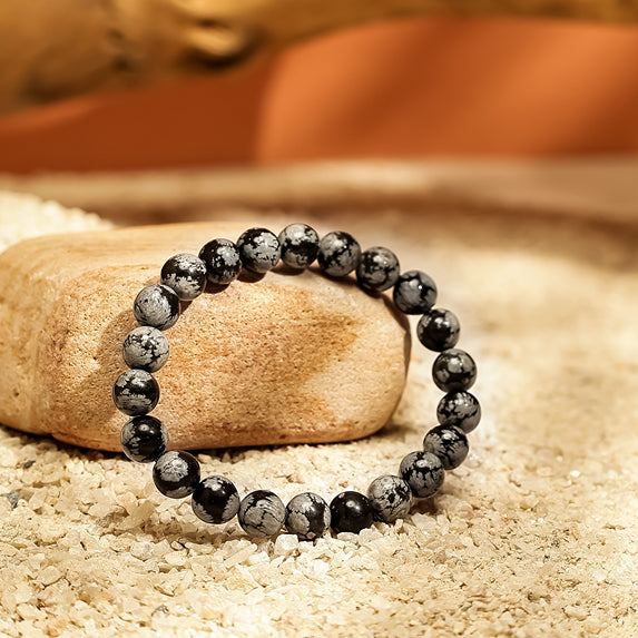Snowflake Obsidian Bracelet