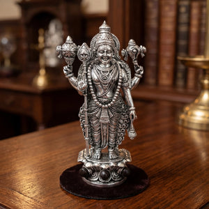 Lord Murugan Idol in Silver Finish for Home, Car & Office