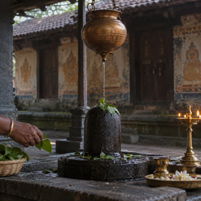 Dhara: a steady stream of water poured over a Shivling for dhara
