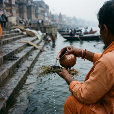 Ganga tarpan at Kashi ghats — Pitru Paksha 2026