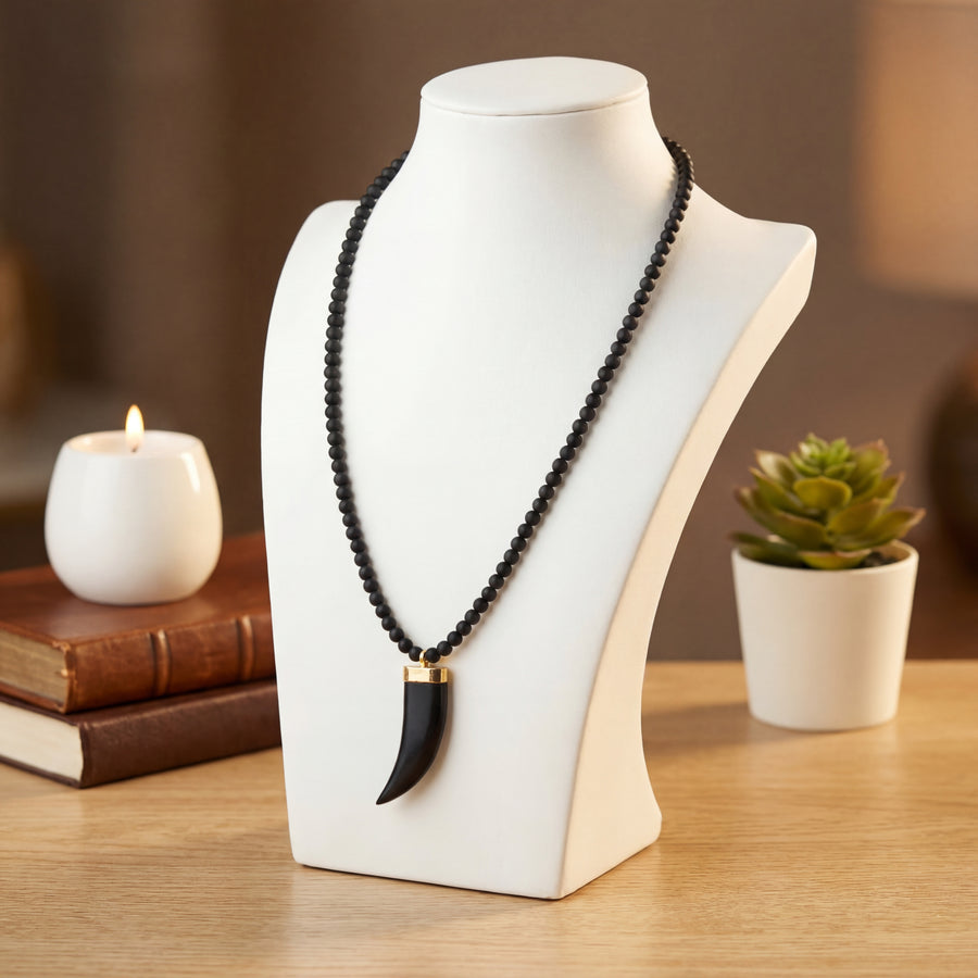 Karungali Dant Mala 4MM | Ebony Wood & Sacred Tooth Bead