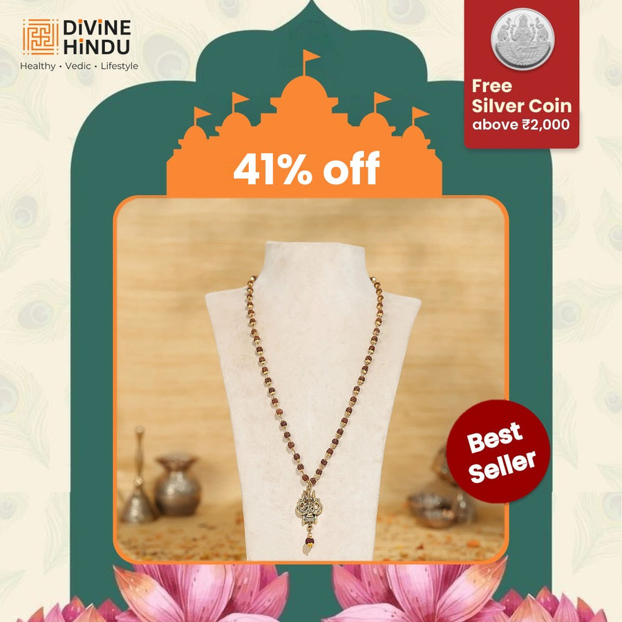 OM Shiva Trishool Rudraksha Necklace 54 Beads