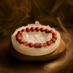 Aries (Mesh Rashi) Stone Bracelet with FREE Raw Selenite Plate