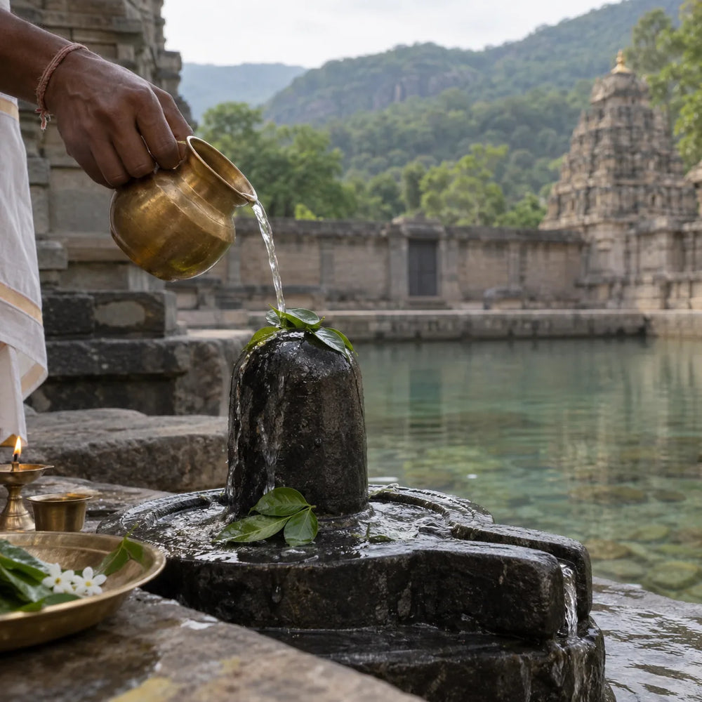 Mahanandiswara Abhishekam — Mahanandiswara Temple, Mahanandi