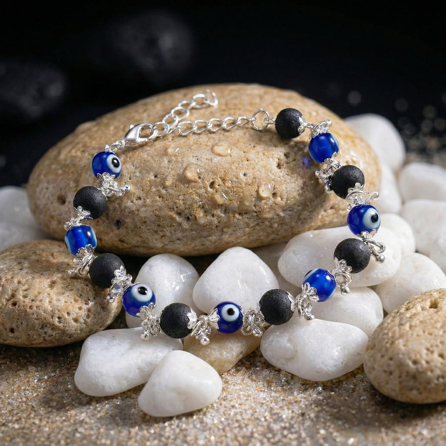 Evil Eye Karungali Floral Bracelet for Women
