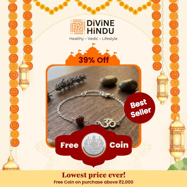 Rudraksha Bracelet Silver on a wooden surface