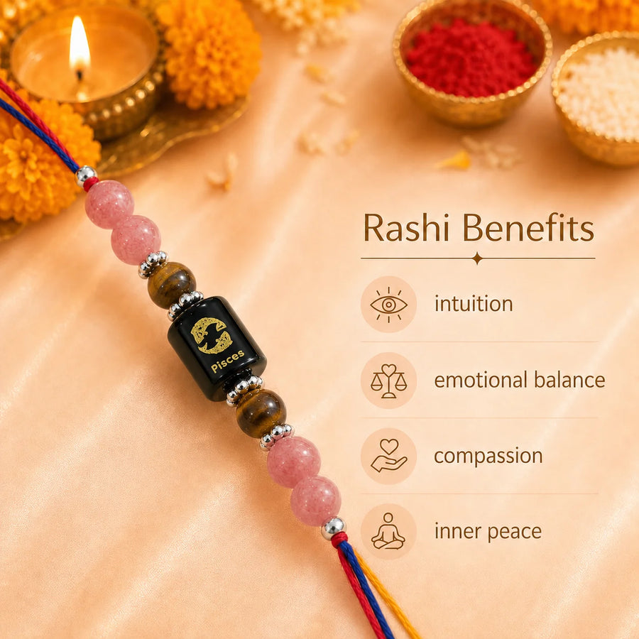 Pisces (Meen Rashi) Divine Stone Rakhi
